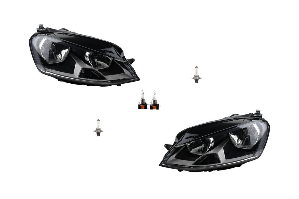 Johns, Scheinwerfer Halogen passend für VW Golf VII 5G1 BA5 ab 2012- Set H15 mit H7 L R 5G1941005 5G1941005E 5G1941029 5G1941006 5G1941006E 5G1941030