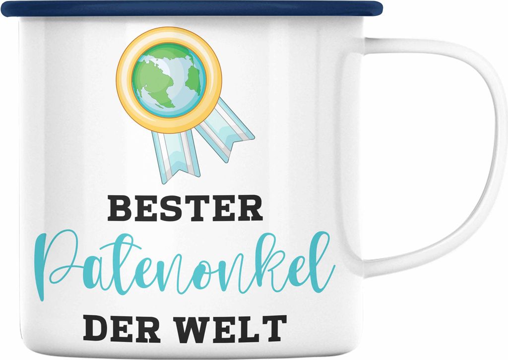 Trendation - Bester Patenonkel Der Welt Emaille Tasse Produktbild 