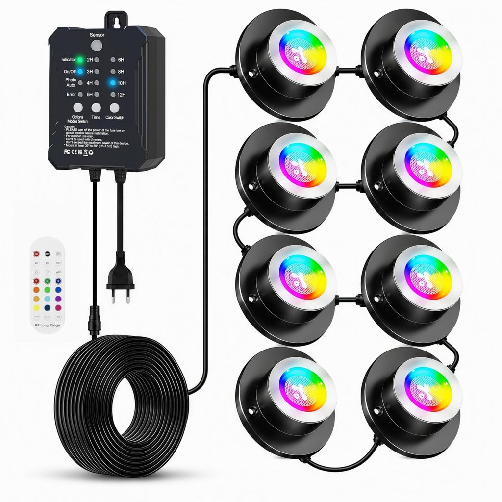 8er RGB LED Bodenstrahler Außen mit 14 Farben,5 Produktbild 