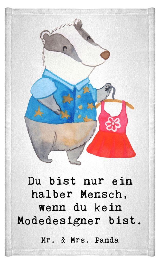Mr. & Mrs. Panda Handtuch Modedesigner Herz - Weiß - Geschenk, Lustig, Gästetuch, Fashion Designer, frottierhandtuch, Gästehandtuch 30x50, Bunt,...