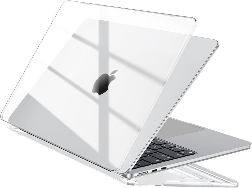 CLM-Tech Hülle kompatibel mit MacBook Air 13.6 Zoll M4 / M3 / M2 ( 2025-2022 ) A3240 A3113 A2681 - Ultradünne Hartschale Snap Case Cover Transparent