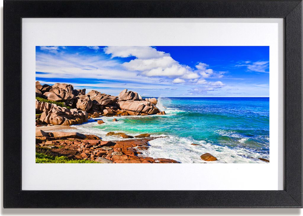 Bild 30x20 MDF-Rahmen Wandkunst Sea Landschaft Rock Beach