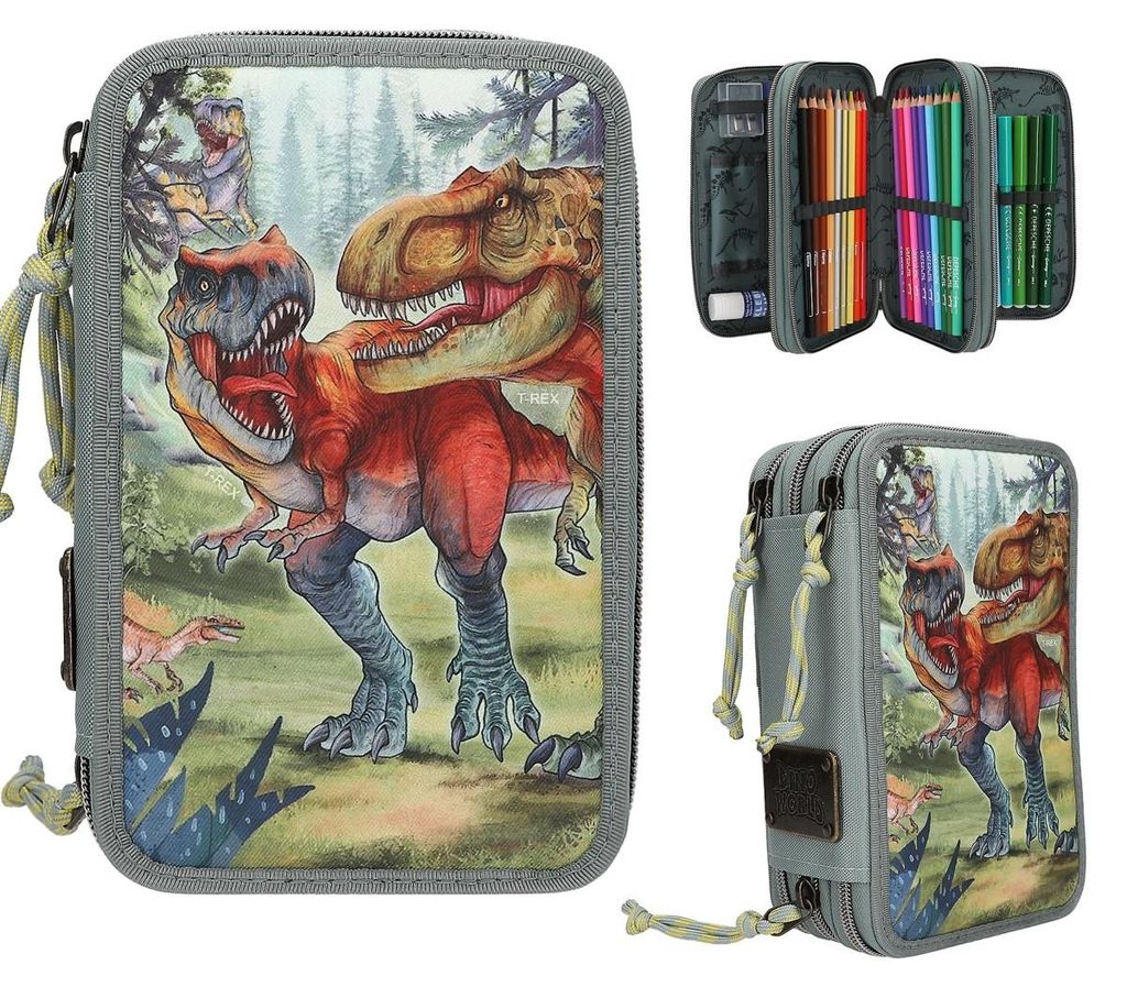 Dino World Astuccio per matite a 3 scomparti Immagine del prodotto 