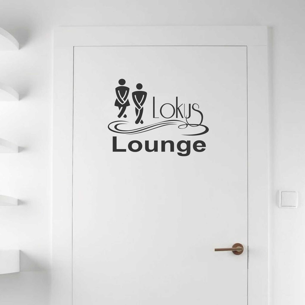Wandtattoo - Wandaufkleber - Tür-/Wandtattoo "Lokus Lounge" - 50cm x 38cm schwarz - Dekoration Küche Wohnzimmer Wand