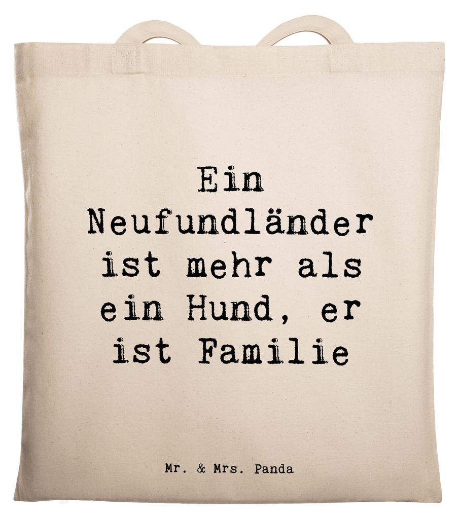 Mr. & Mrs. Panda Schultasche Spruch Neufundländer Familie - Transparent - Geschenk, Tote Bag, sanfter Hunde, Riese, Hunderasse, mit viel Energie, ...