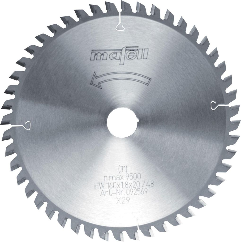 mafell Sägeblatt-HM 160 x 1,2/1,8 x 20 mm, Z 48, FZ/TR, für Produktbild 