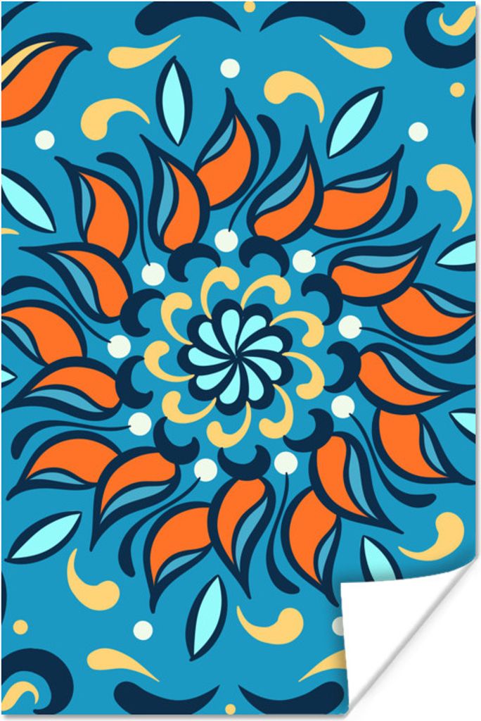 MuchoWow Poster Blume - Blätter - Abstrakt - Muster 60x90 cm - Wanddekoration