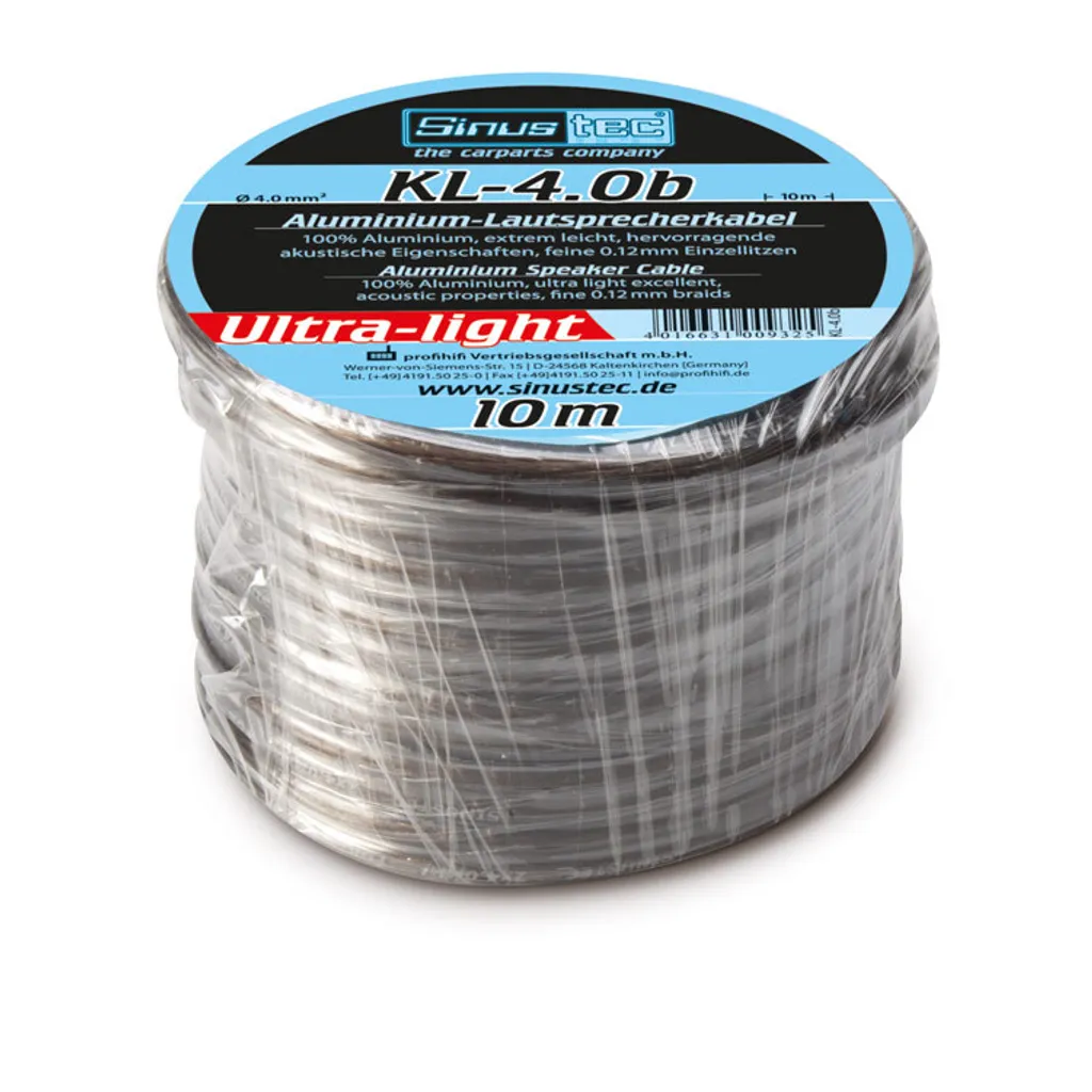 Set Cavi per Altoparlanti Sinustec 4mm² 10 Metri | Bassi Potenti