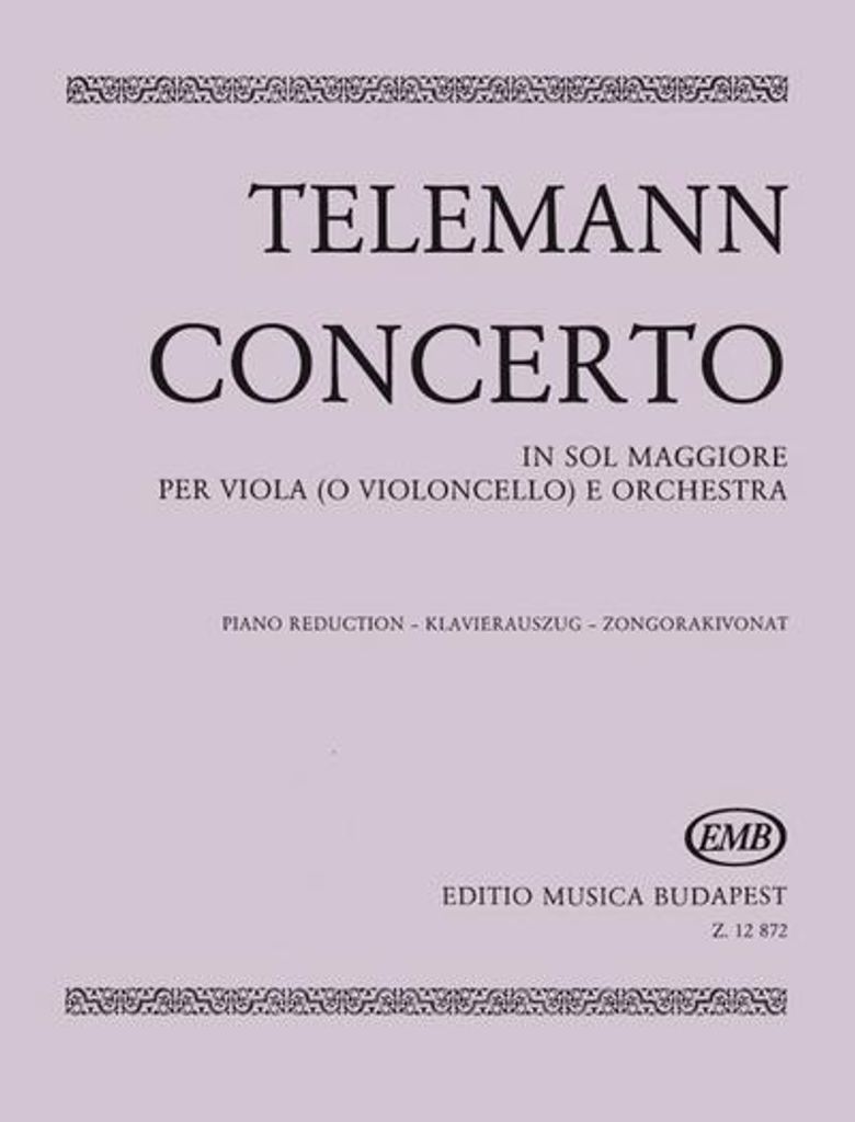 Concerto in sol maggiore per viola e orchestrafür Viola und Klavier
