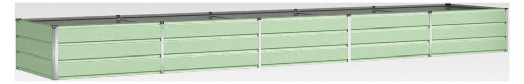 Pflanzkübel Pastellgrün 195 x 100 x 45 cm aus verzinktem Stahl für Außenbereich