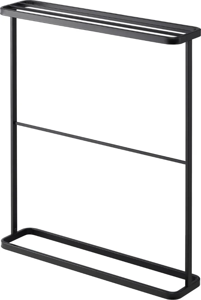 Piantana Portasciugamani Yamazaki Metallo Nero 65x75x15cm | Design Minimal