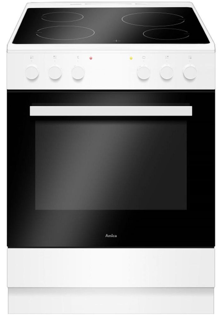 Amica SHC 913 011 W, Schwarz, Weiß, Drehregler, Weiß, Produktbild 