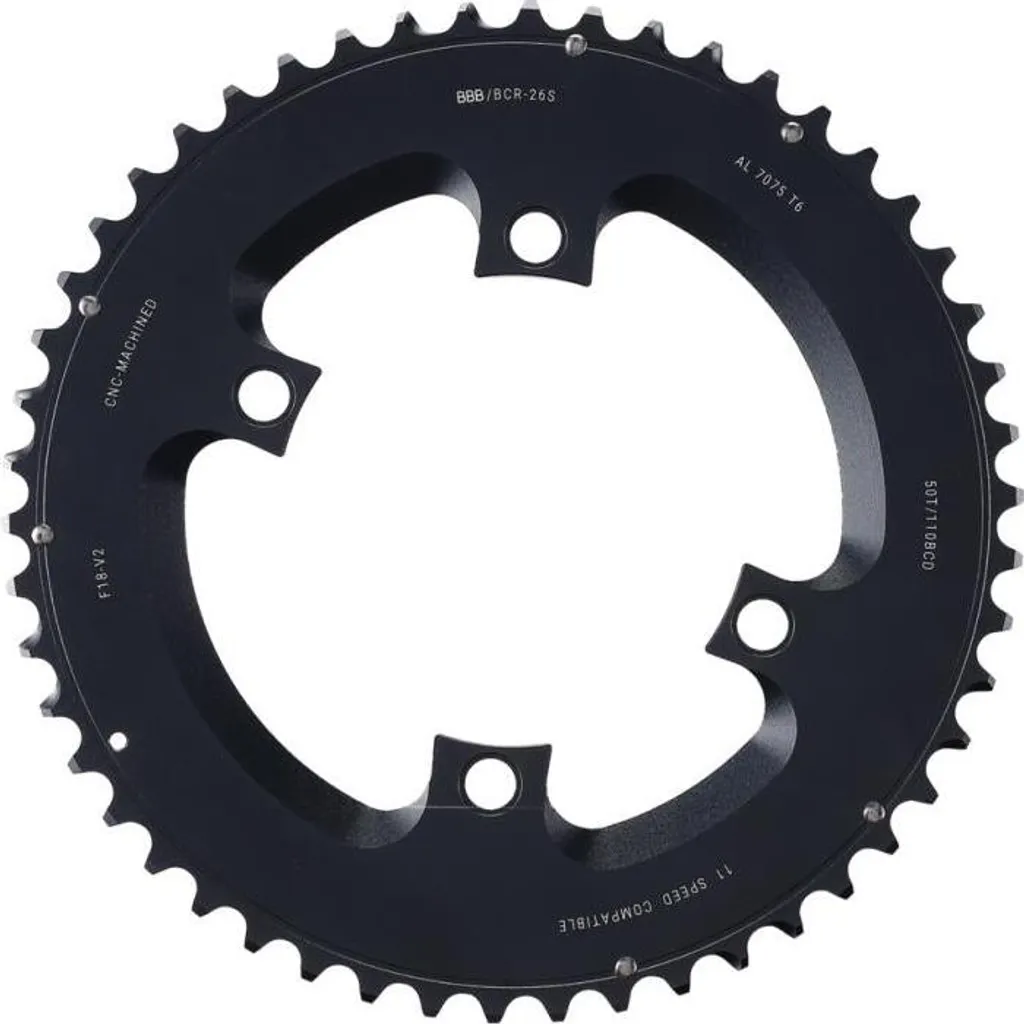 Plateau BBB Cycling Eleven Gear 50 dents 110 mm anthracite pour vélo