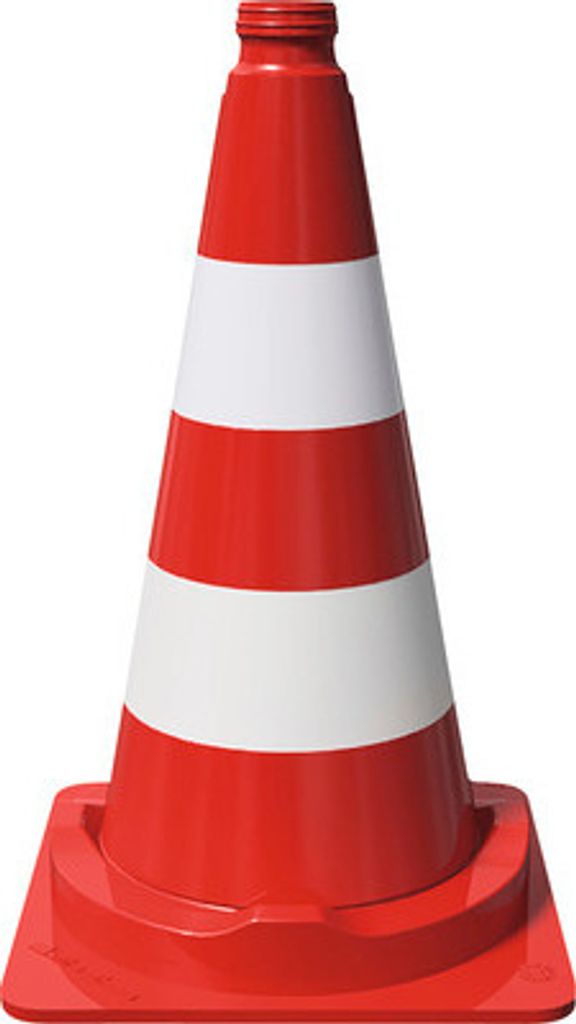 Leitkegel BASt nach TL PVC einteilig vollreflektierende Folie Typ RA1/A rot-weiß Ø 36 cm 40 cm x 50 cm