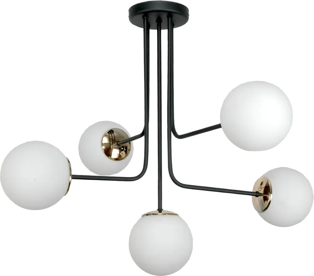 Plafonnier noir classique et verre blanc 15-431 KARINA pour intérieur