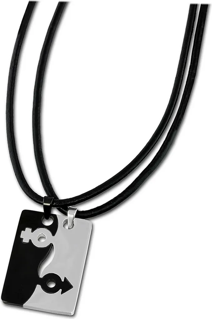 Gioielli Amello ESK002S Collana Acciaio 55cm Glitter Argento Nero