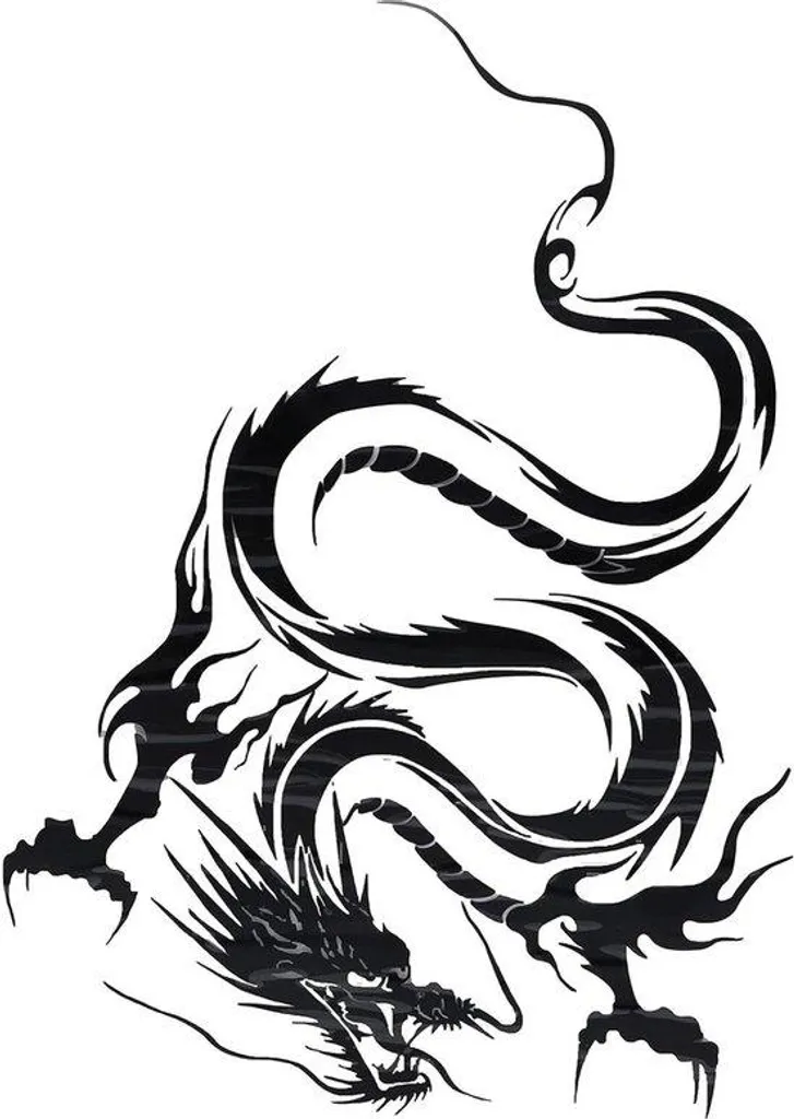 Stickers voiture Dragon Totem universels et étanches - Déco noire XL