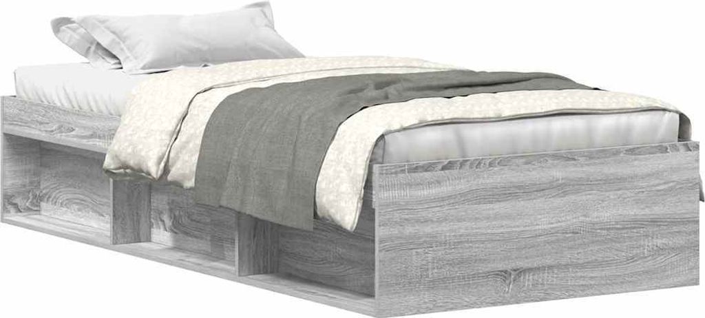 vidaXL Bettgestell Grau Sonoma 100x200 cm