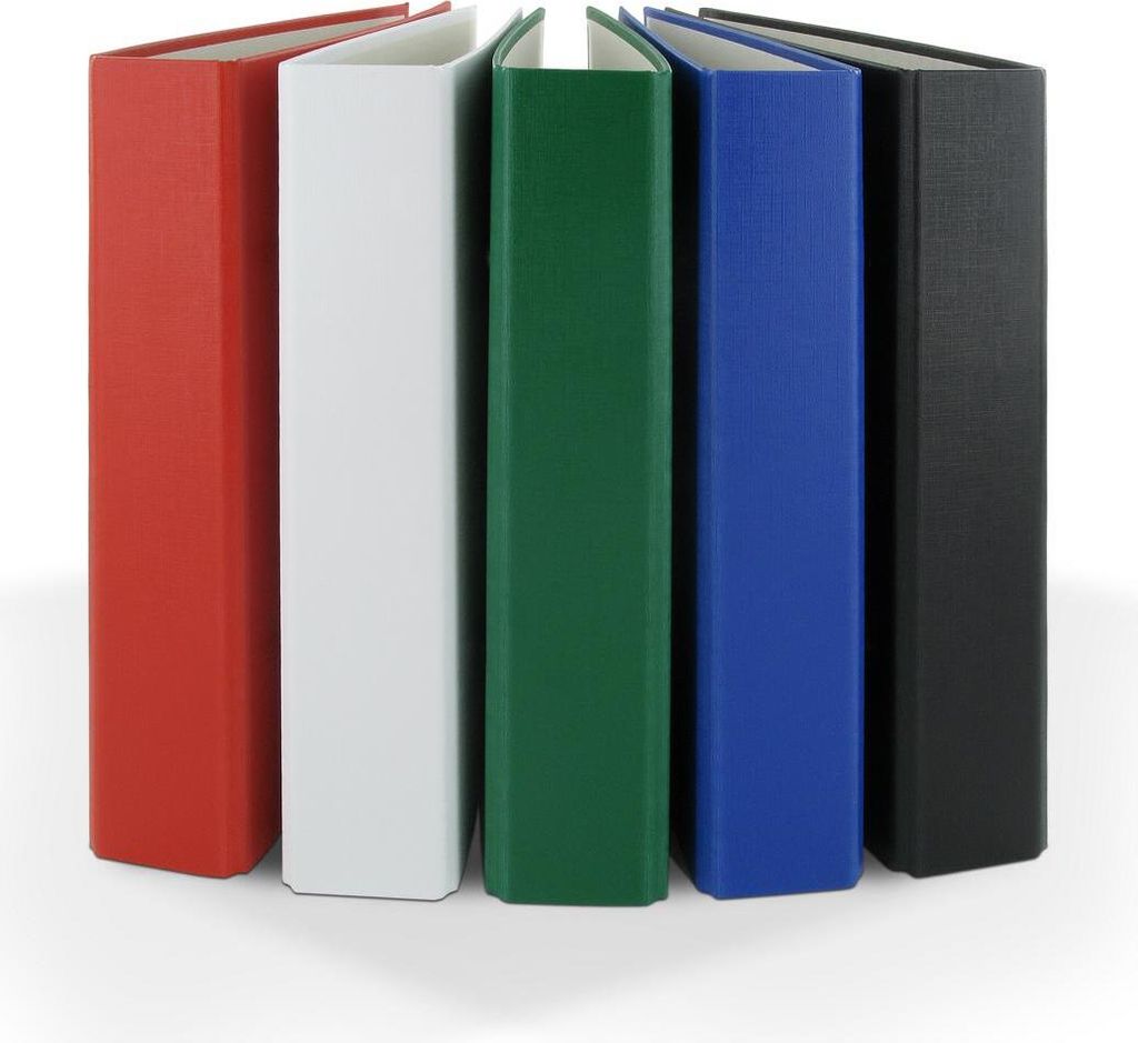 5x Ringbuch / DIN A5 / 2-Ring Ordner / Farbe: je 1x grün,weiß,rot,schwarz,blau