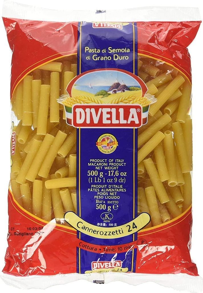 10x Pasta Divella 100% Italienisch N° 24 Cannerozzetti 500g
