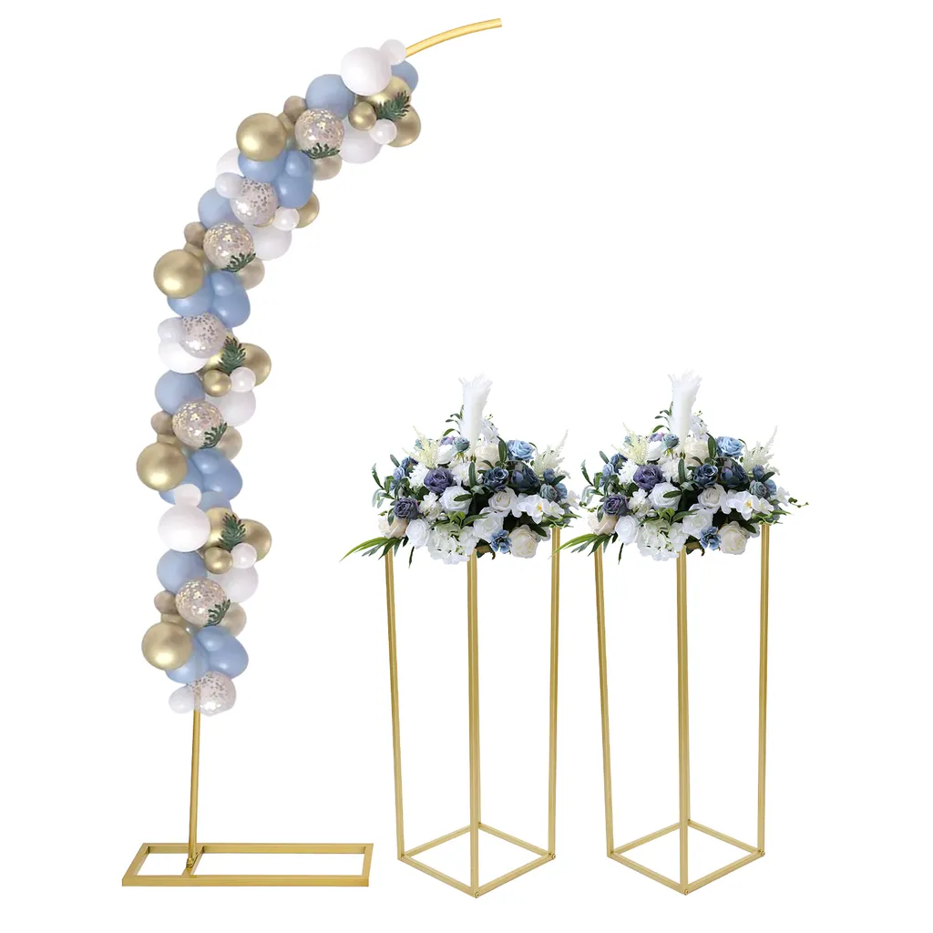 Support Arche de Ballon Stable avec 2 Colonnes Fleurs pour Fond Photo