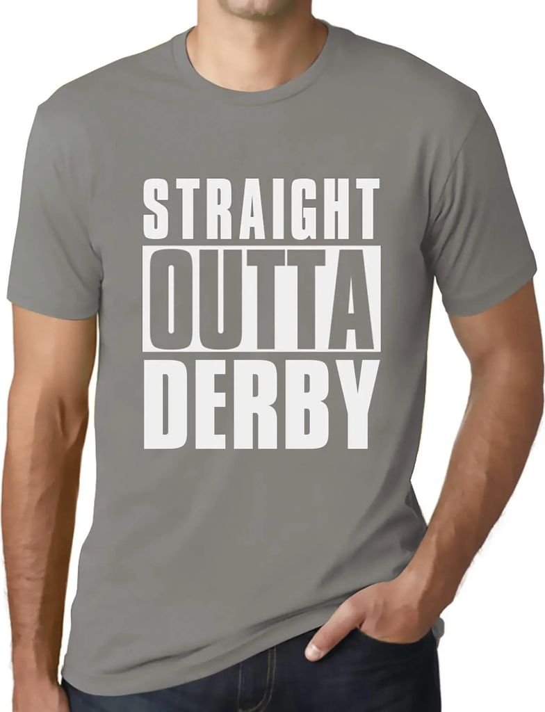 Herren Grafik T-Shirt Direkt aus dem Derby – Straight Outta Derby – Öko-Verantwortlich Vintage Jahrgang Kurzarm Lustige Druck Geburtstag Gesch...