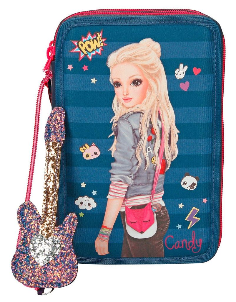 Top Model Federtasche 3-fach, Popstar Gitarre blau