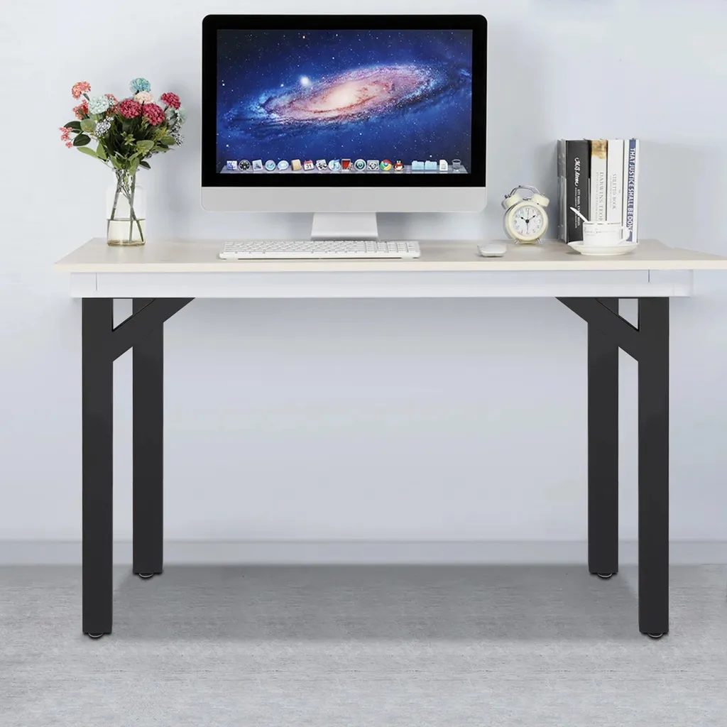 Lot de 4 pieds de bureau en Y noirs avec embouts réglables 71 cm