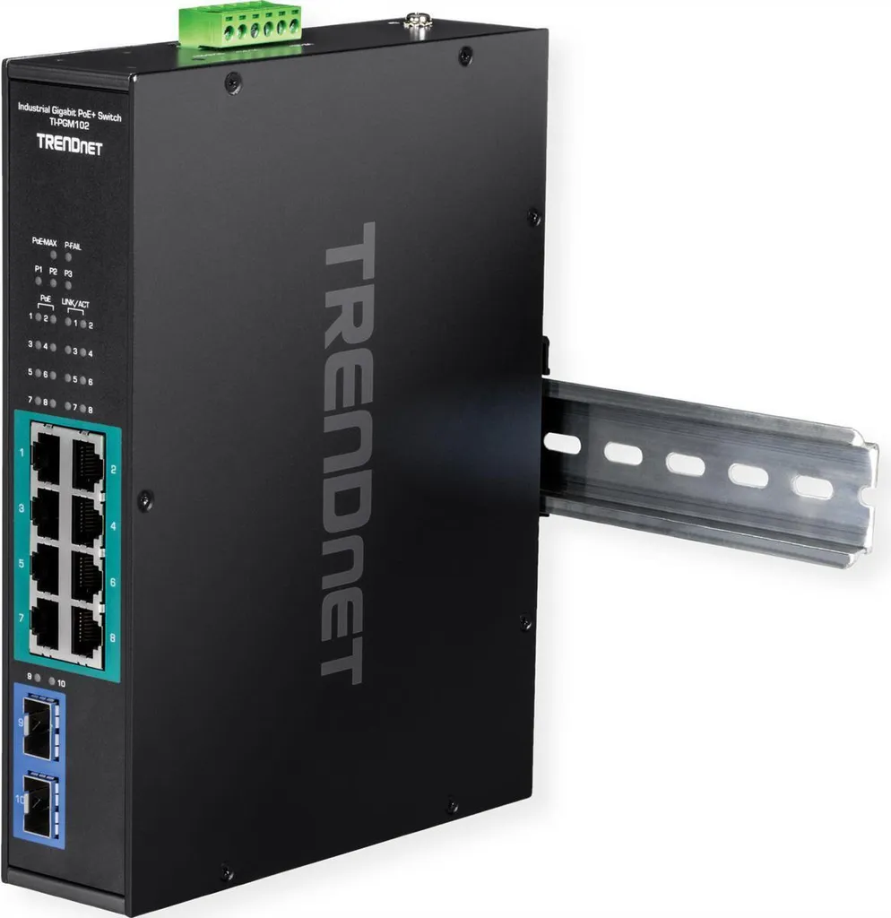 Switch PoE+ 10 ports industriel résistance thermique -20°C à +65°C