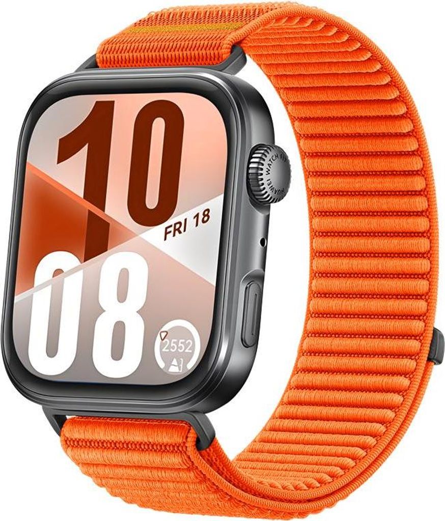 Strap-it Wave Nylonband mit Klettverschluss - passend für Huawei Watch Fit 3 / Watch Fit 4 / Watch Fit 4 Pro (orange)