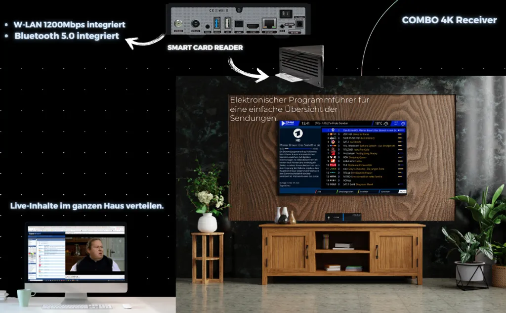 Décodeur Satellite et TNT GigaBlue 4K PRO pour Streaming et TV HD - 22