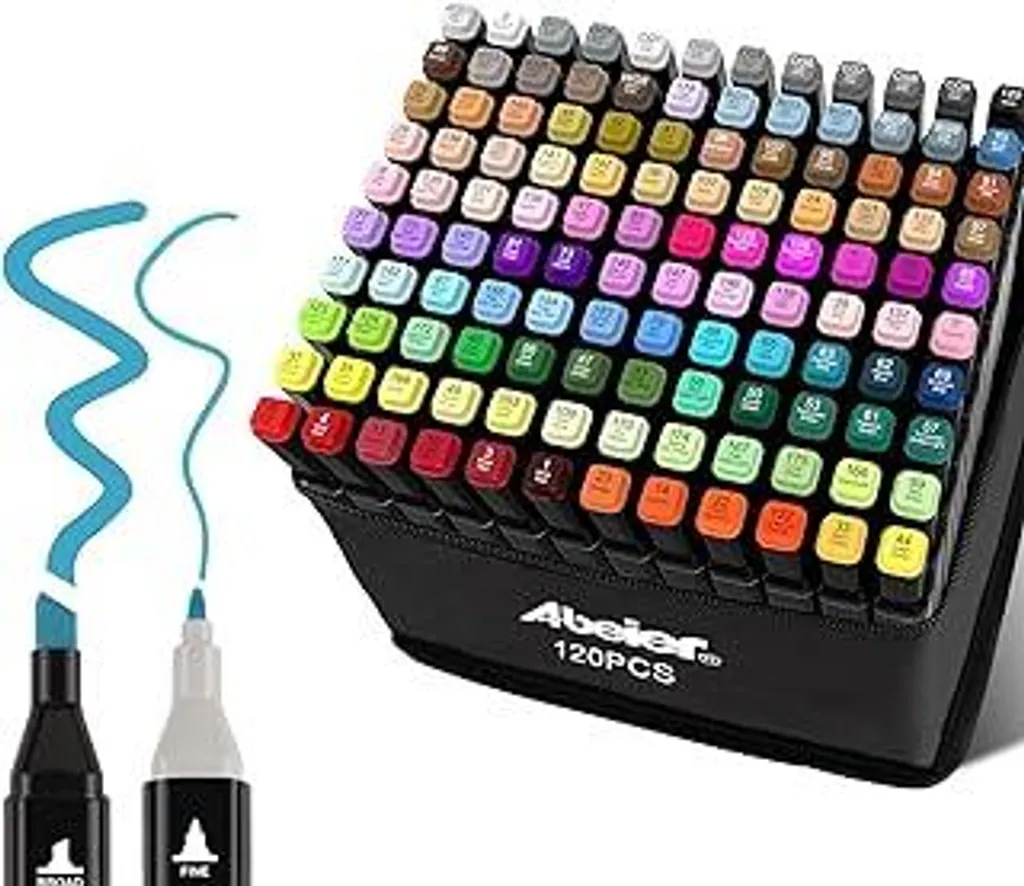 Set da 120/168 colori di pennarelli ad arte con punta fine e a pennello