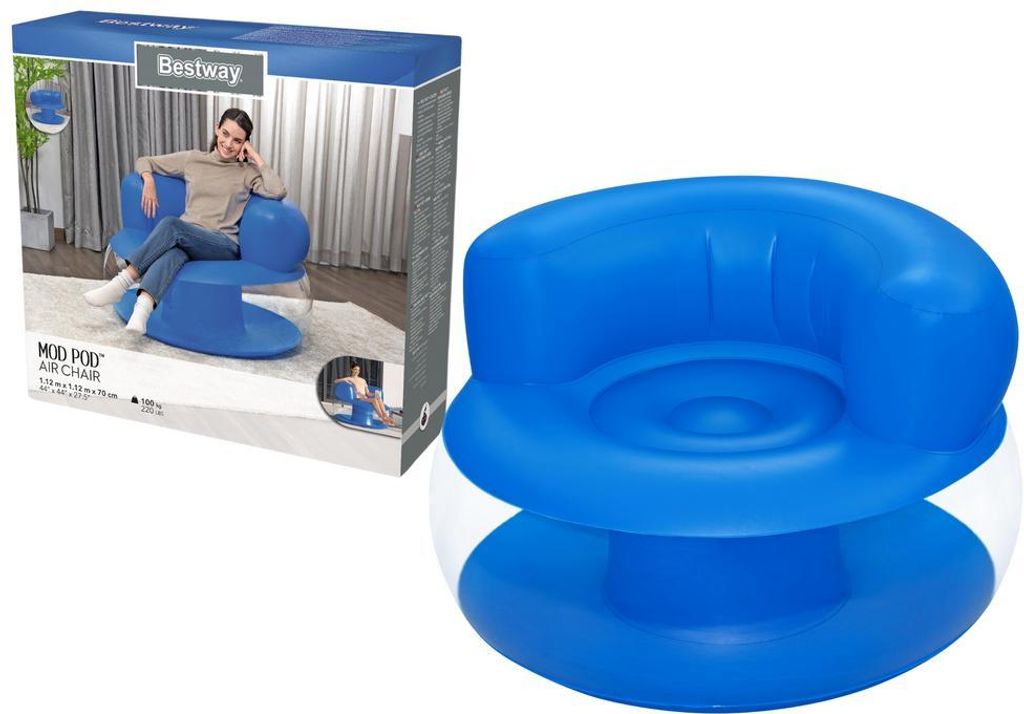 Dmuchany Fotel Niebieski112 X 112 X 70 Cm Bestway 75138 Zdjęcie produktu 