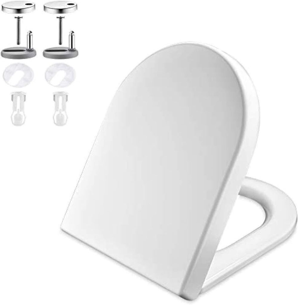 GRIFEMA WC Sitz mit Absenkautomatik-D Toilettendeckel Einfache Montage und Sauber, Klodeckel Quick-Release-Funktion, Antibakterielle, Passend für ...