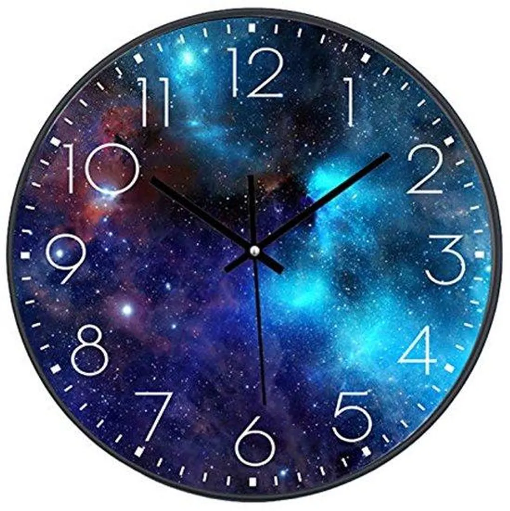 Horloge murale décoration chambre d'enfant ciel étoilé 10 pouces élégante