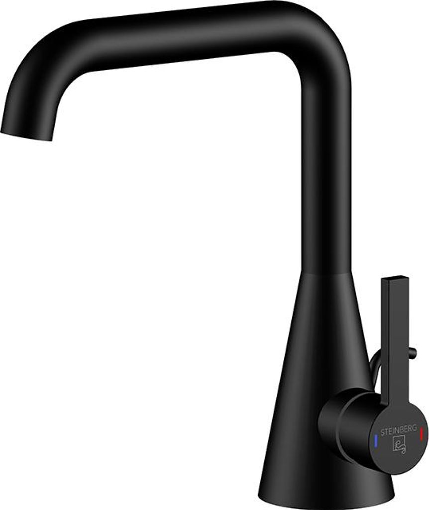 Steinberg Serie 315 Waschtisch-Einhebelmischer, mit Ablaufgarnitur, Ausladung 152mm, Höhe 221mm, 3151000S