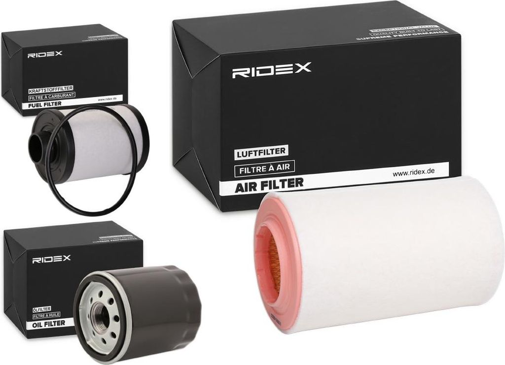 RIDEX Filterset Inspektionspaket Filtersatz passend für PEUGEOT BOXER Kasten BOXER Pritsche/Fahrgestell BOXER Bus für CITROËN JUMPER Kasten