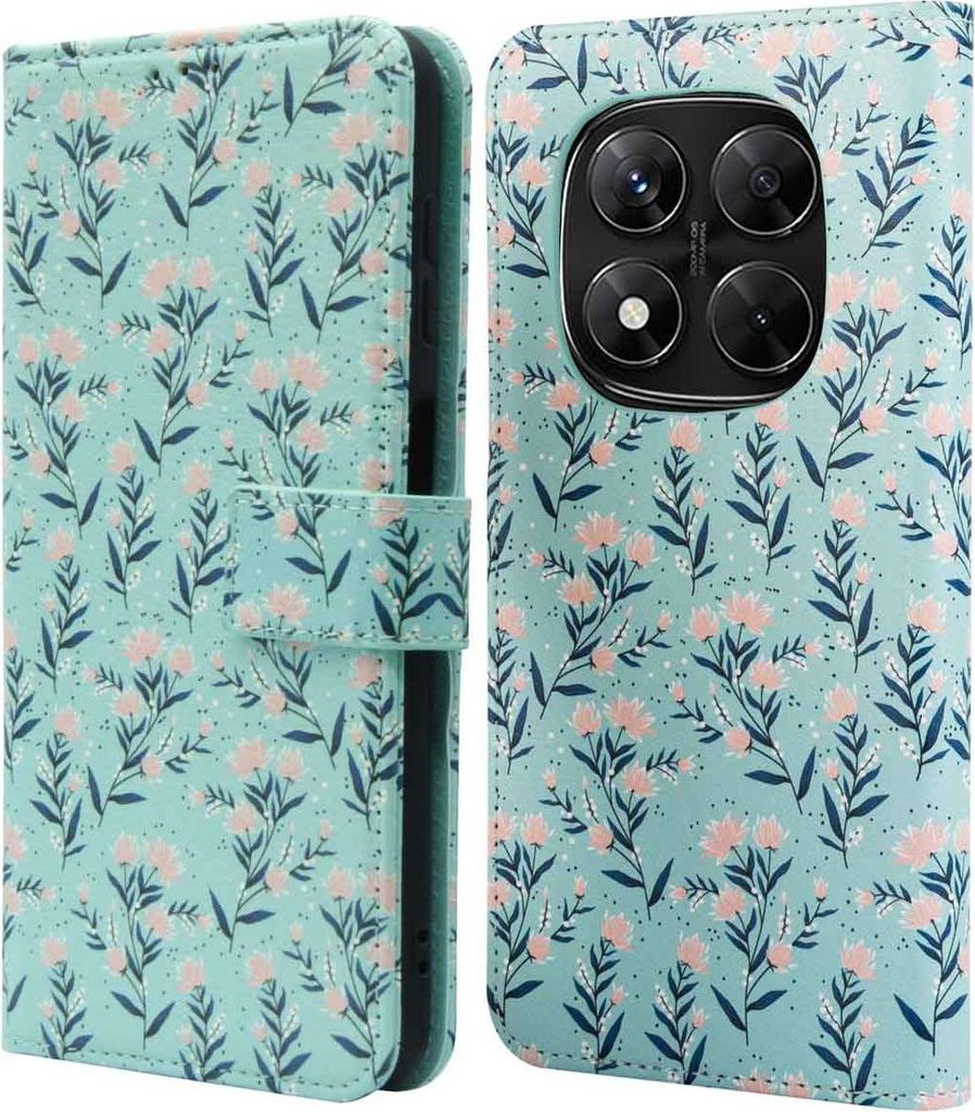 imoshion Design Klapphülle Xiaomi Redmi Note 14 Pro Plus (5G) - Blue Flowers