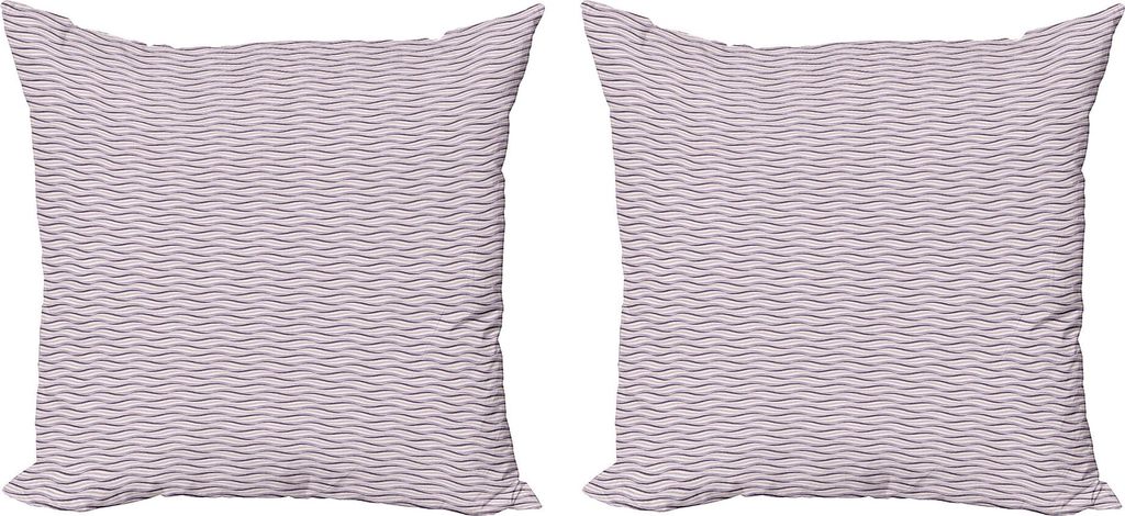 ABAKUHAUS Aubergine Kissenbezug Set (2Stück), Umrandete Seewelle des Kreis-runden wie Bild in Lila tont Kunstdruck, 50 x 50 cm, Pale Pink Lila
