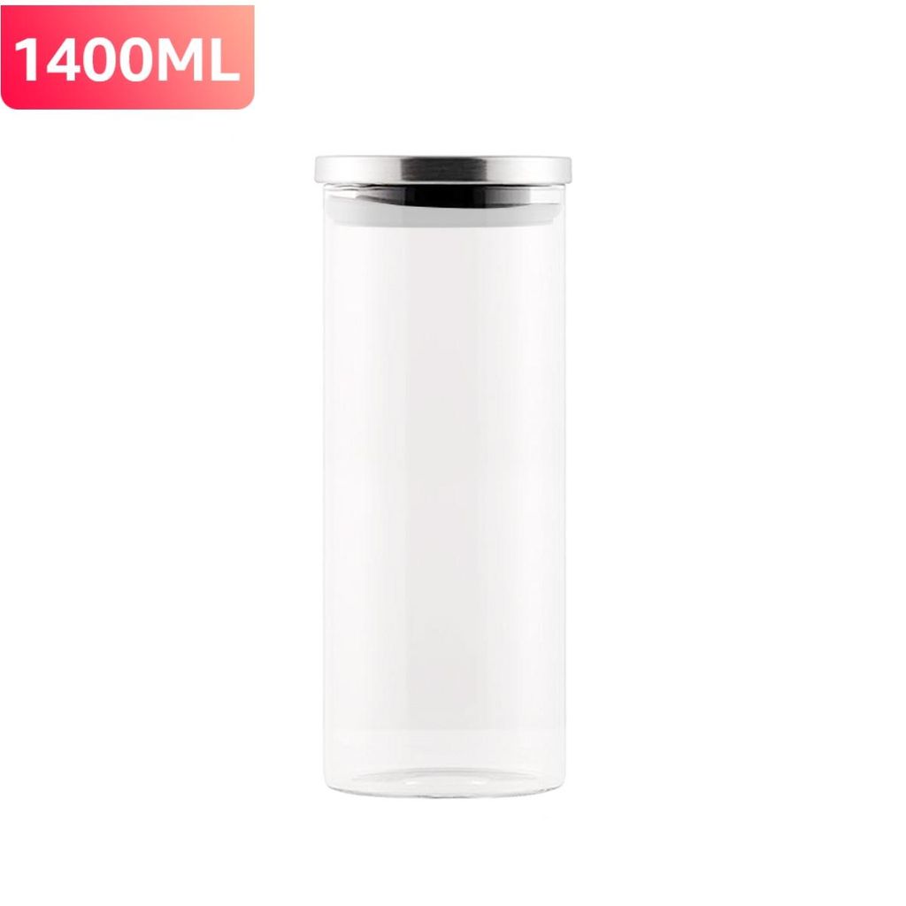 CMYBABEE Vorratsdose Glas 1400ML, Höhe 21 cm, Vorratsglas mit Deckel, Kaffeebohnen Behälter, Müslidose, Frischhaltedose mit große Einfüllöffn...