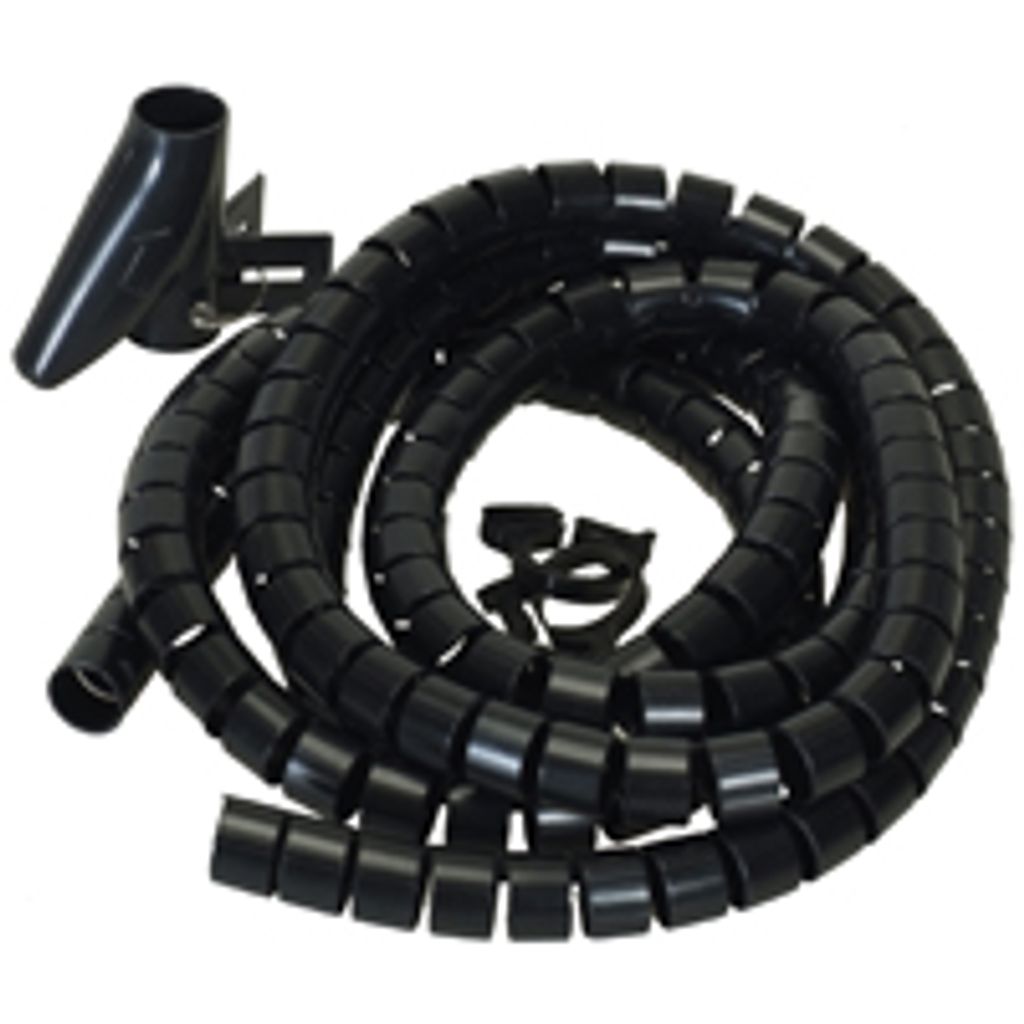 Flexible-Kabelspirale Spiralschlauch mit Einziehhilfe Ø 25 mm Länge 2.5m SCHWARZ