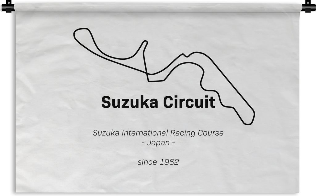 MuchoWow Wandteppich Wandbehang Formel 1 - Suzuka - Rennstrecke 120x80 cm Tapisserie Dekoration Wandtuch - Wanddekorationen - Wandtücher