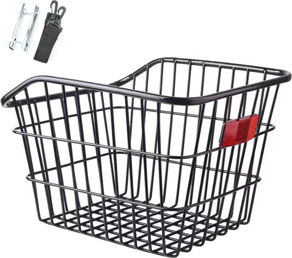 Fahrrad-Aufbewahrungskorb hinten, robust, große Kapazität, universell, für MTB, Rennrad, Mountainbike, Metalldrahtkorb, Fahrradzubehör