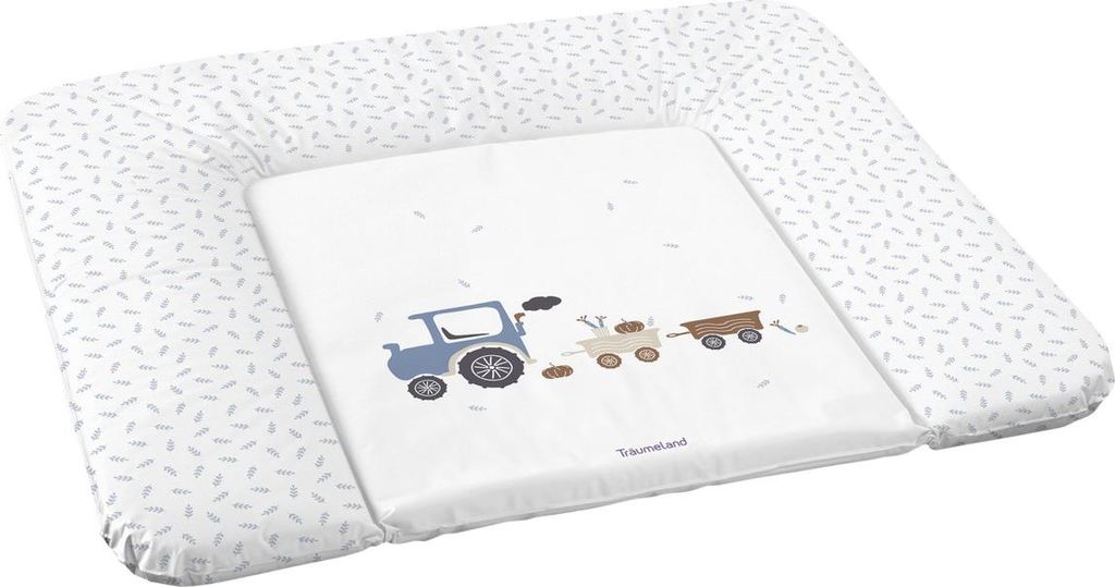 Träumeland Wickelauflage Little Farm blau 75 x 85 cm