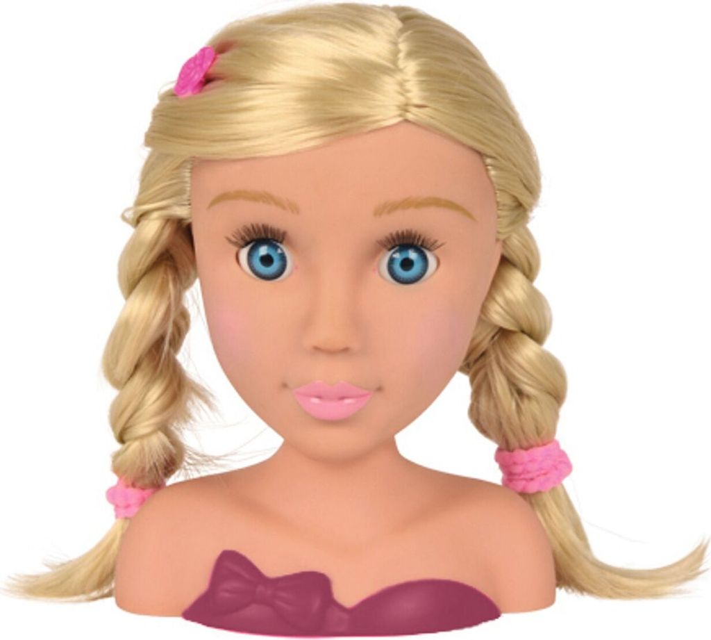 6x Simba Girls Frisierkopf mit Stylingzubehör 10-teilig Stylingkopf Frisurenkopf Puppe