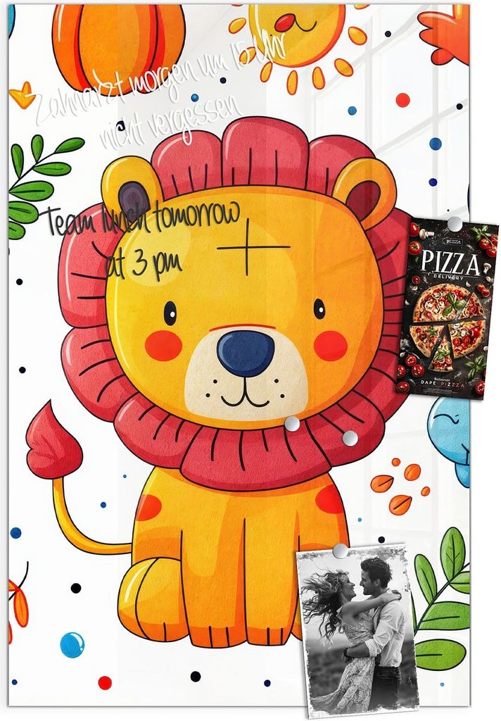 Magnettafel 40x60cm Pinnwand Whiteboard beschreibbar - Tierisches Design