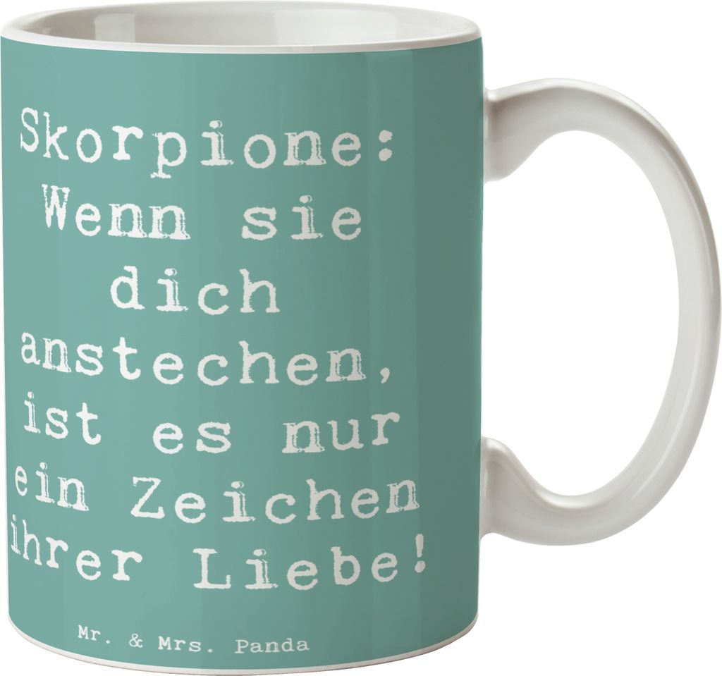 Mr. & Mrs. Panda Kaffeetasse Spruch Skorpion Liebe - Meeresbrise - Geschenk, Tasse, Geschenke Astrologie, Sternzeichen, Zitat, Becher, schöne, Hum...
