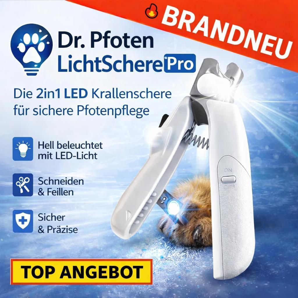 Dr. Pfoten LichtSchere™ Pro -2-in-1 LED Krallenschere für Produktbild 