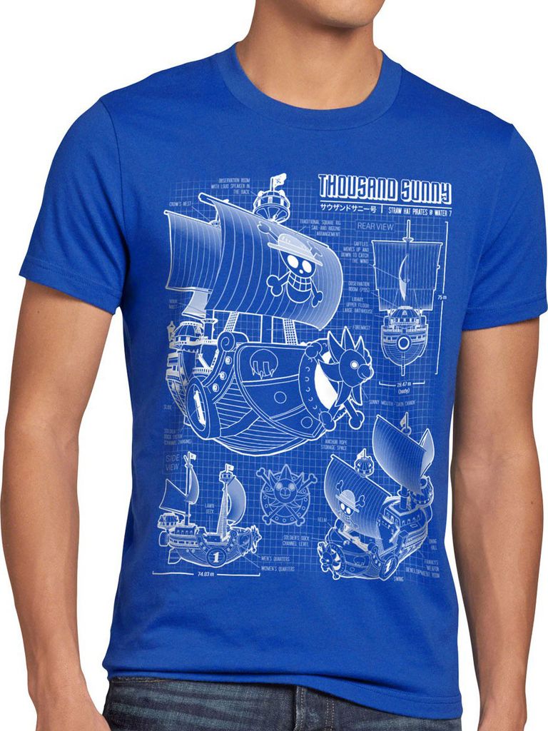 style3 Thousand Sunny Herren T-Shirt strohhut anime japan
