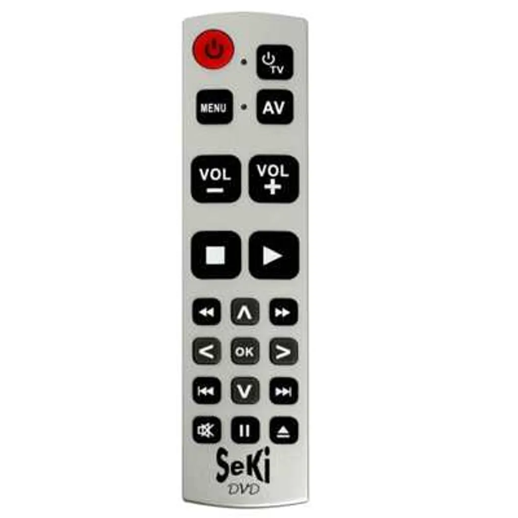 Telecomando SeKi DVD Argento Universale per Anziani | Tasti Grandi